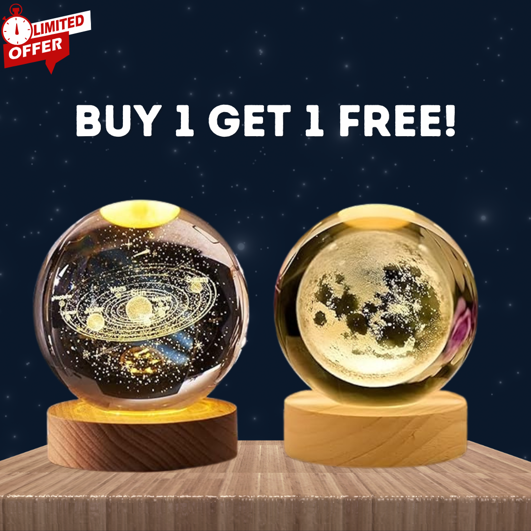 Moon & Galaxy Crystal Ball Lamp , Perfect Gift Idea πβ¨ β Buy 1 Get 1 Free!