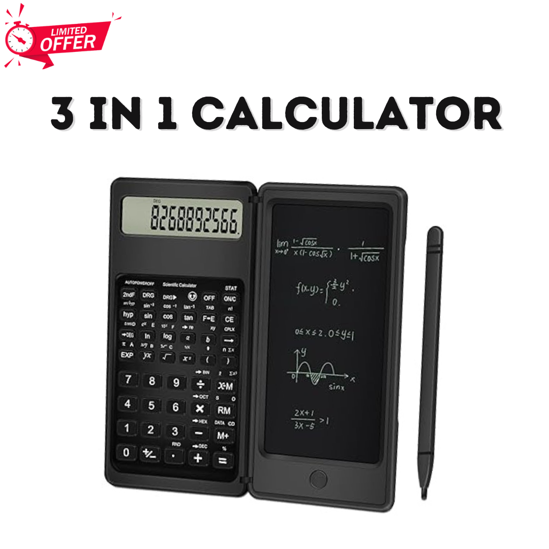 3-in-1 Smart Calculator with LCD Notepad