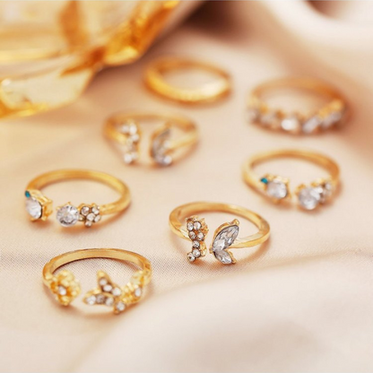 Flutter in Style , Adjustable Butterfly Rings – Set Of 7