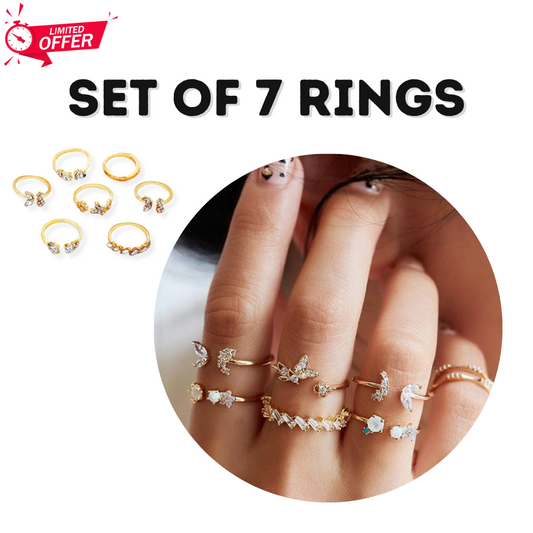 Flutter in Style , Adjustable Butterfly Rings – Set Of 7