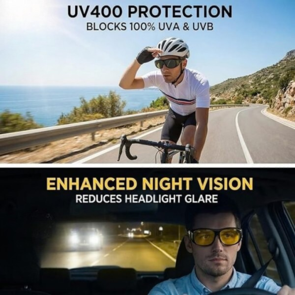HD Night Vision Driving Sunglasses – Anti-Glare, UV Protected & Scratch Resistant